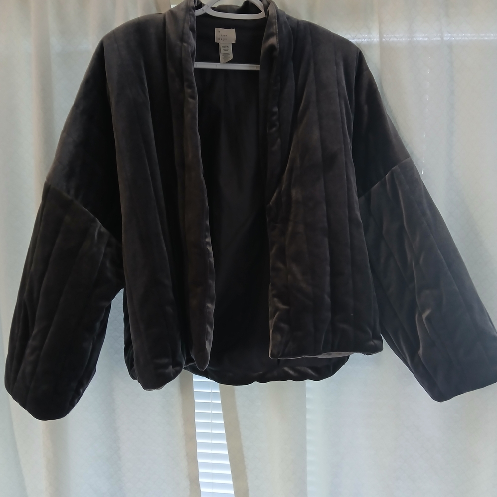 a new day Women's Black Teddy Velour Jacket OSFM